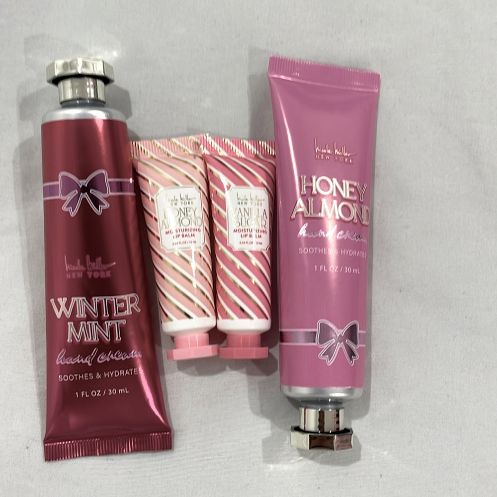 2 handcreams and 2 lip glosses untouched and un opened.